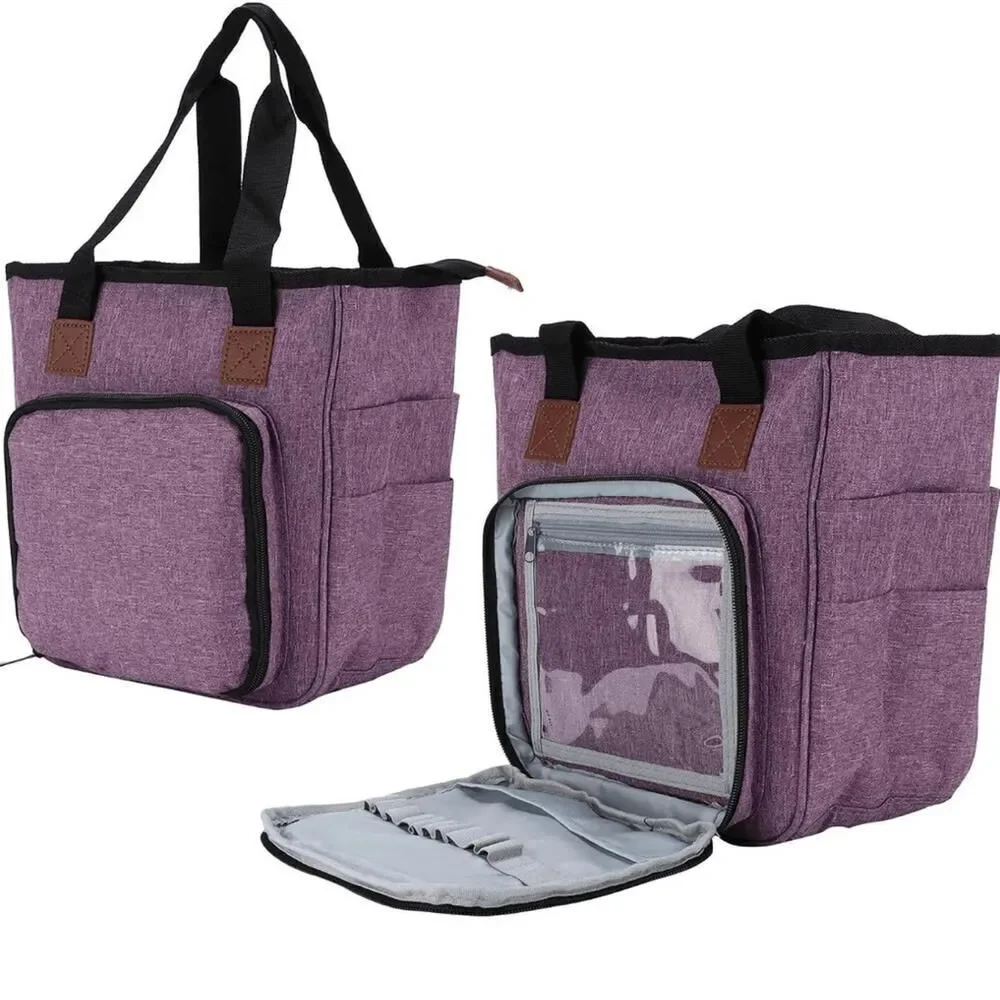 Knitting Bag Yarn Tote Organizer Womens Crochet Storage with Inner Dividers New